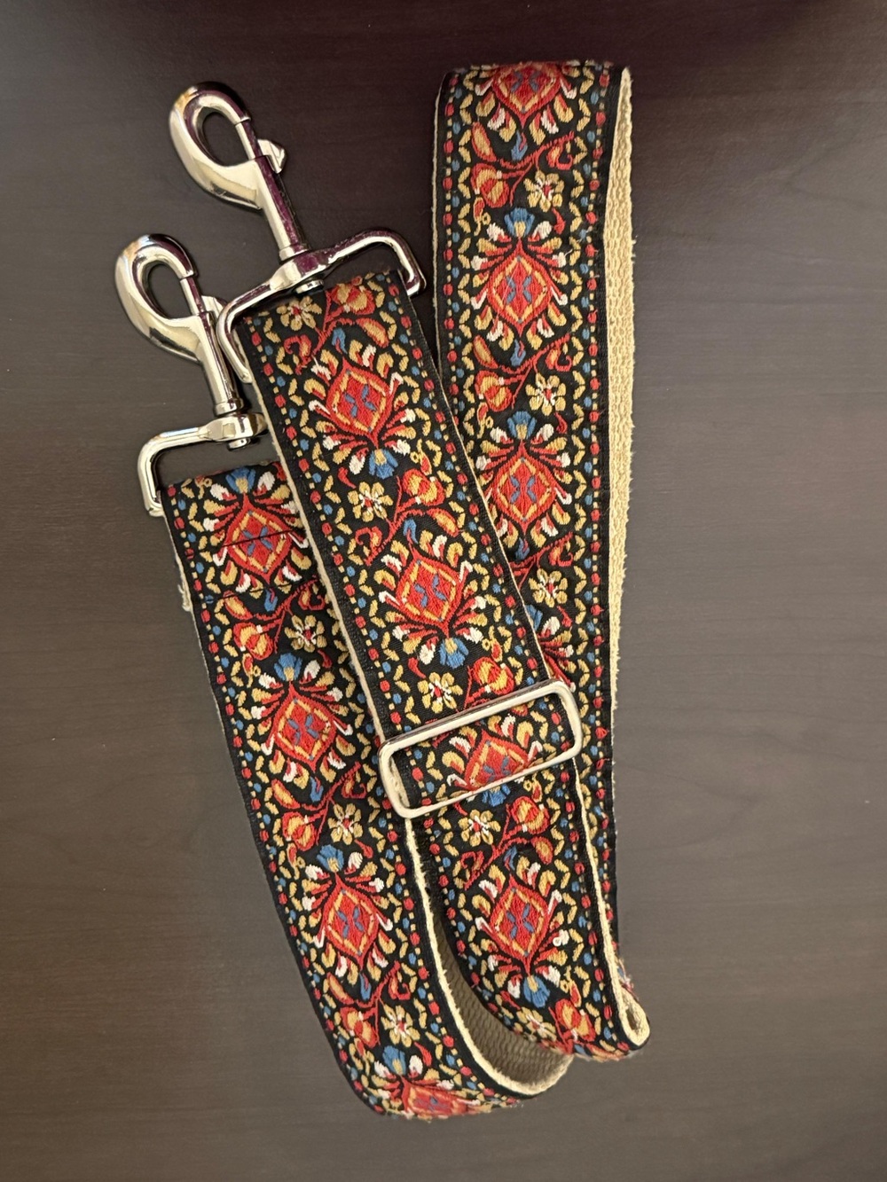 Boho Embroidered Adjustable Purse Strap Floral Tapestry Guitar Strap Style